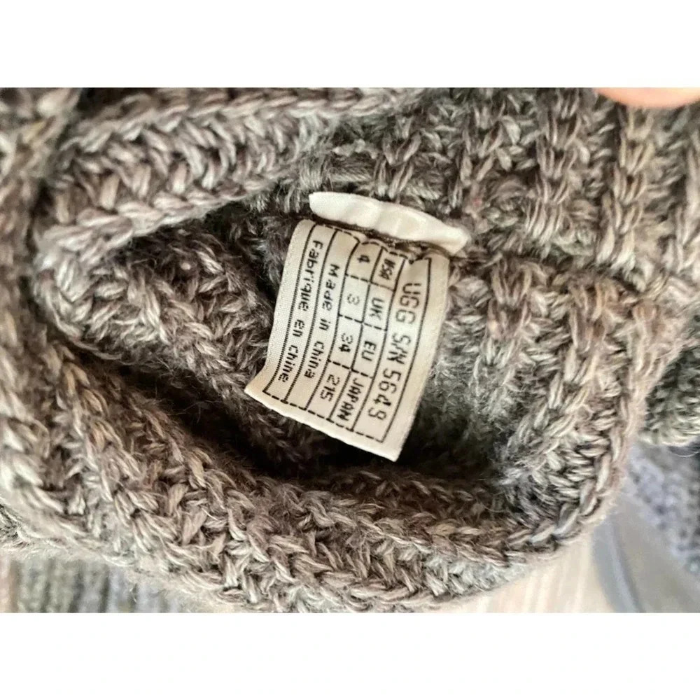 UGG Australia Girl's US 4 Gray Warm Twisted Cable Over The Knee Boots Pre-owned - Picture 10 of 10